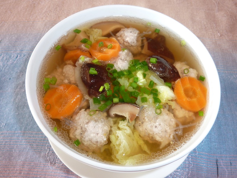 Soupe au porc haché.