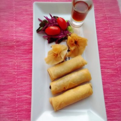 Rouleaux de printemps aux légumes.