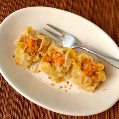 Bouchées vapeur au porc et aux crevettes.